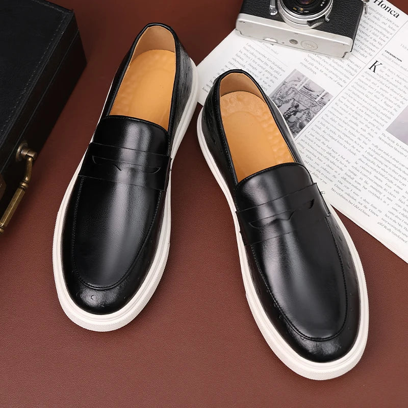 New Black Sneakers Men Vulcanize Shoes Brown Slip-On Size 38-46 Zapatos De Hombre Men Shoes